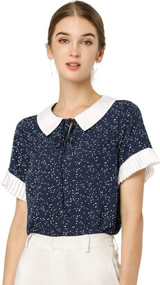 navy polka dot blouse uk
