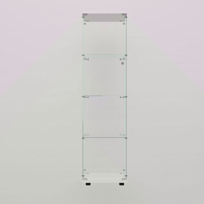 Latitude Run Tempered Glass Display CabinetWine CabinetStorage CabinetFile CabinetWith Battery-Powered Paipai LightAdjustable Floor FeetSuitable For Uneven G