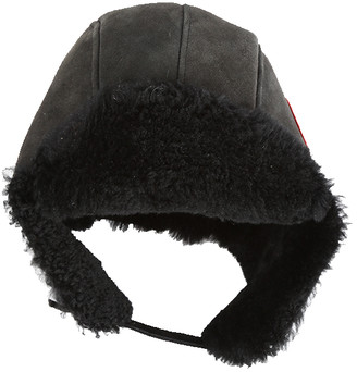 canada goose suede shearling pilot hat