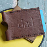 Thumbnail for your product : Sue Lowday Leather Personalised Dad Leather Travel Card Wallet