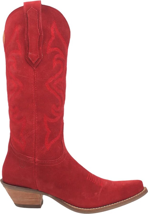Dingo Womens Out West Embroidered Snip Toe Casual Boots Mid Calf Mid Heel 2-3\