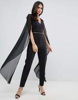 Thumbnail for your product : Forever Unique Jumpsuit With Chiffon Cape