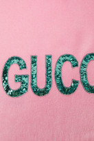 Thumbnail for your product : Gucci Fringed Appliqued Silk And Cashmere-blend Felt Scarf
