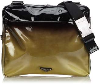 Prada Black Patent Leather Ombre Crossbody Bag