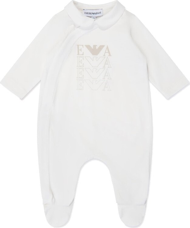 Emporio Armani Kids Logo Printed Drop Crotch Pajamas