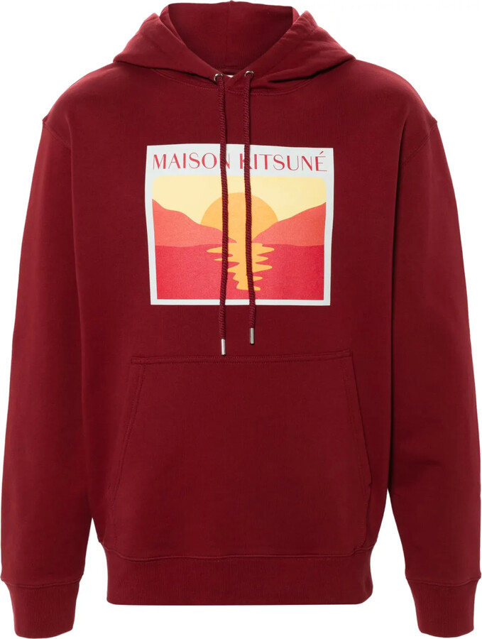 MAISON KITSUNÉ Sunset Postcard cotton hoodie