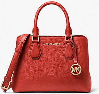 MICHAEL Michael Kors MK Camille Small Pebbled Leather Satchel - ShopStyle