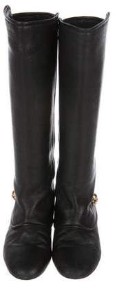 Alexander McQueen Leather Knee-High Boots