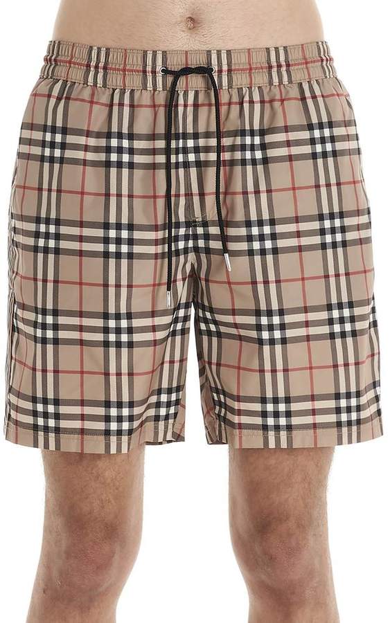 burberry guildes check swim trunks