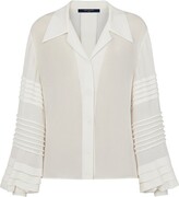 Button-Up Blouse With Intricate Sleev 