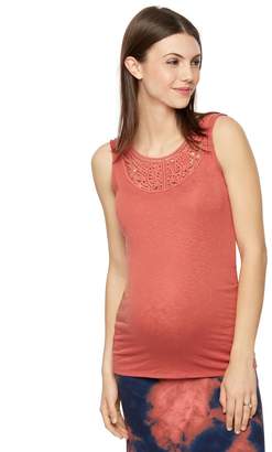 A Pea in the Pod Crochet Detail Maternity Tank Top