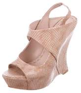 Thumbnail for your product : Alice + Olivia Leather Embossed Wedges