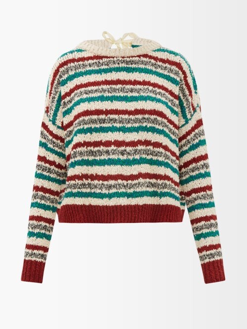 Marni Diamond-print Knitted Jumper in Blue Womens Clothing Jumpers and knitwear Jumpers 