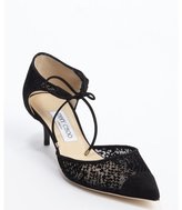 Thumbnail for your product : Jimmy Choo black mesh canvas and suede felt detail 'Vacant' kitten pumps