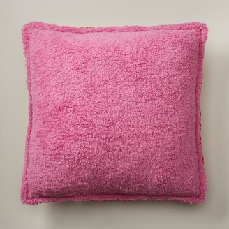 Oui Sherpa Pillow, Two-Tone Red 18" X 18"
