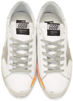 Thumbnail for your product : Golden Goose White and Orange Superstar Sneakers