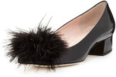 Thumbnail for your product : Kate Spade Melinda Patent Feather Pump, Black