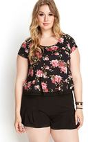 Thumbnail for your product : Forever 21 FOREVER 21+ Rose Print Knit Tee