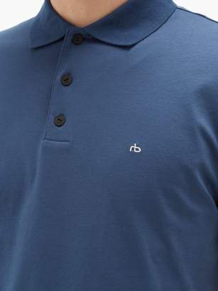 Rag & Bone Logo-embroidered Cotton-jersey Polo Shirt - Blue
