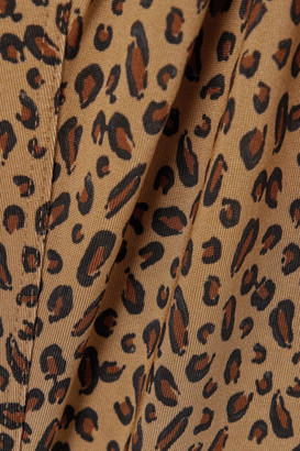 Rosetta Getty Draped Leopard-print Stretch-jersey Midi Dress - Leopard print
