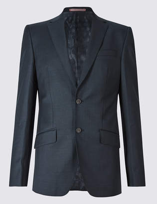 M&S Collection LuxuryMarks and Spencer Navy Regular Fit Wool Jacket