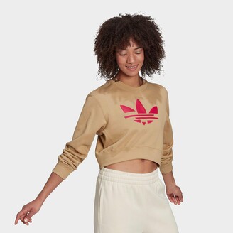 adidas Women's Adicolor Shattered Trefoil Cropped Sweatshirt - ShopStyle