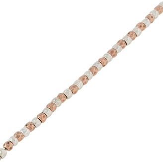 Dodo 9kt rose gold and silver bead Granelli bracelet