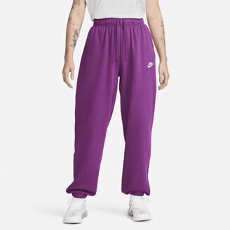 Nike Women's Sportswear Club Fleece Mid-Rise Oversized Sweatpants in Purple