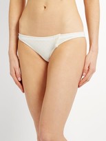 Thumbnail for your product : Made by Dawn Jeanie Ruffle-trimmed Bikini Briefs - Cream