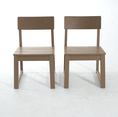 Wrought Studio 2-Pack Black HDPE Outdoor & Garden Backres Modernist Designt Chairs