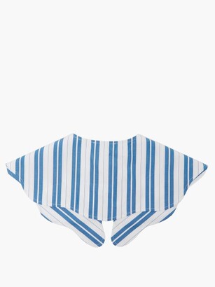 Ganni Striped Cotton Collar - Blue White
