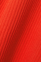 Thumbnail for your product : A.W.A.K.E. Mode Cold-shoulder Ribbed Jersey Midi Dress - Red