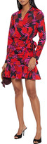 Thumbnail for your product : Veronica Beard Lorina wrap-effect floral-print stretch-silk crepe de chine mini dress