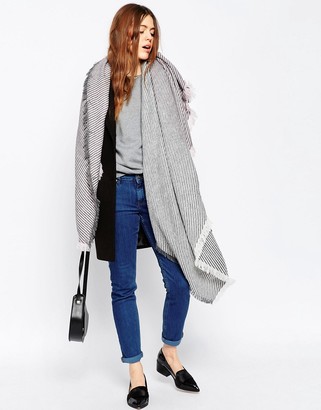 ASOS COLLECTION Oversized Woven 2 Tone Twill Color Block Scarf
