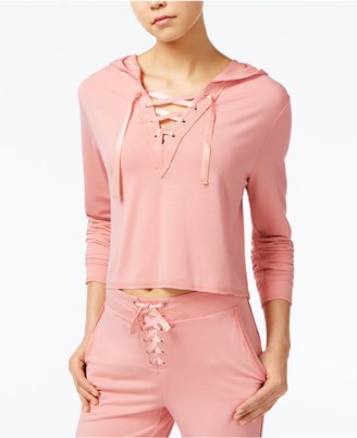 Material Girl Juniors' Lace-Up Hoodie, Only at Macy's