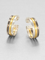Thumbnail for your product : Gurhan Sterling Silver & 24K Yellow Gold Hoop Earrings/1"