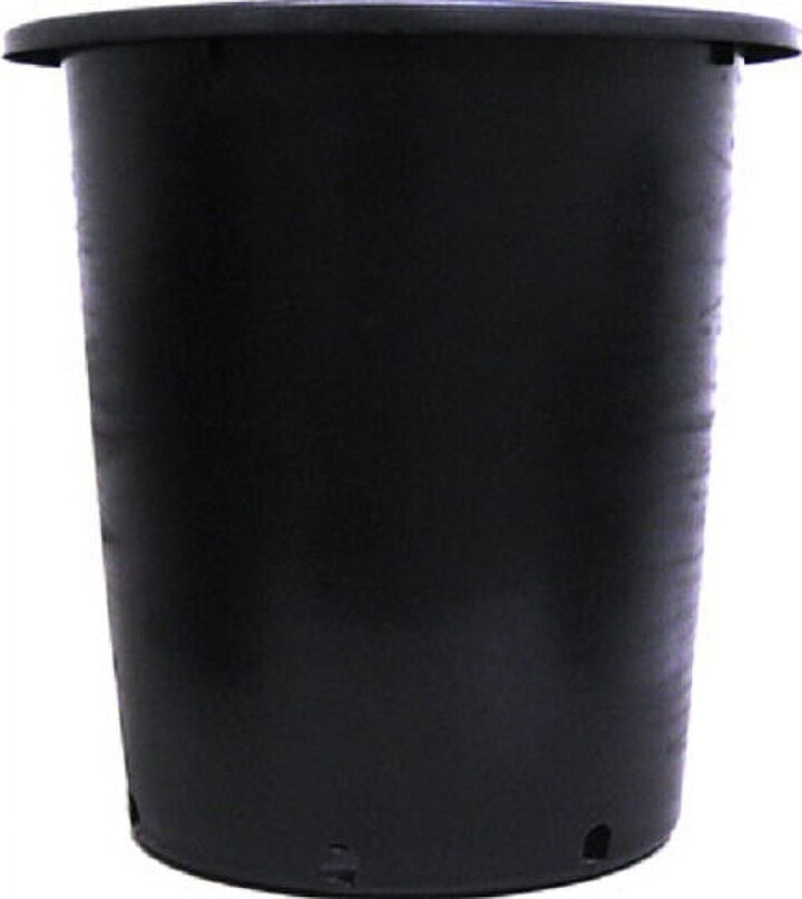 HI ISLANDER GROUP Cylinder Black Plastic Planting Pot with Rust Resistant