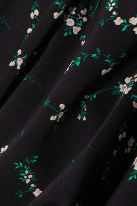 Caroline Constas Belen Floral-print Silk-blend Top - Black