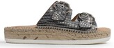 Thumbnail for your product : Kanna Seahouses Pewter Leather Reptile Buckle Espadrille Mules