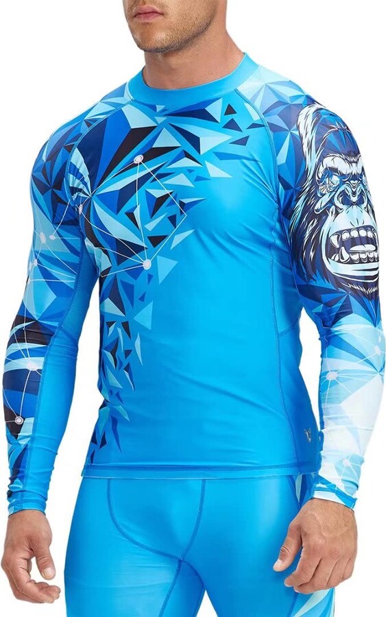 HUGE SPORTS Fightwear BJJ Rash Guard for Men Full Sleeve MMA Boxing