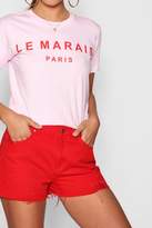 Thumbnail for your product : boohoo Petite Le Marais Paris Slogan T-Shirt