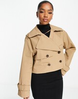 Thumbnail for your product : Abercrombie & Fitch cropped anorak in brown
