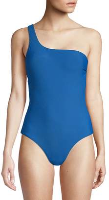 Red Carter Swim Women's One-Shoulder Maillot
