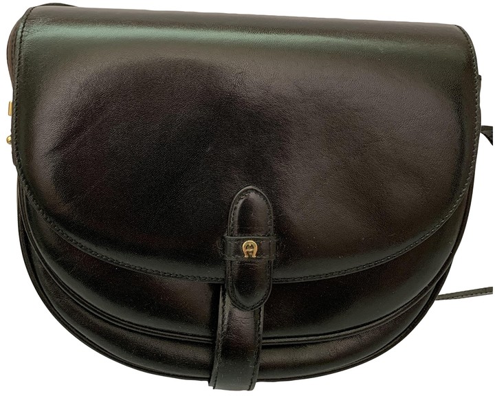 Etienne Aigner Black Leather Handbags - ShopStyle Bags