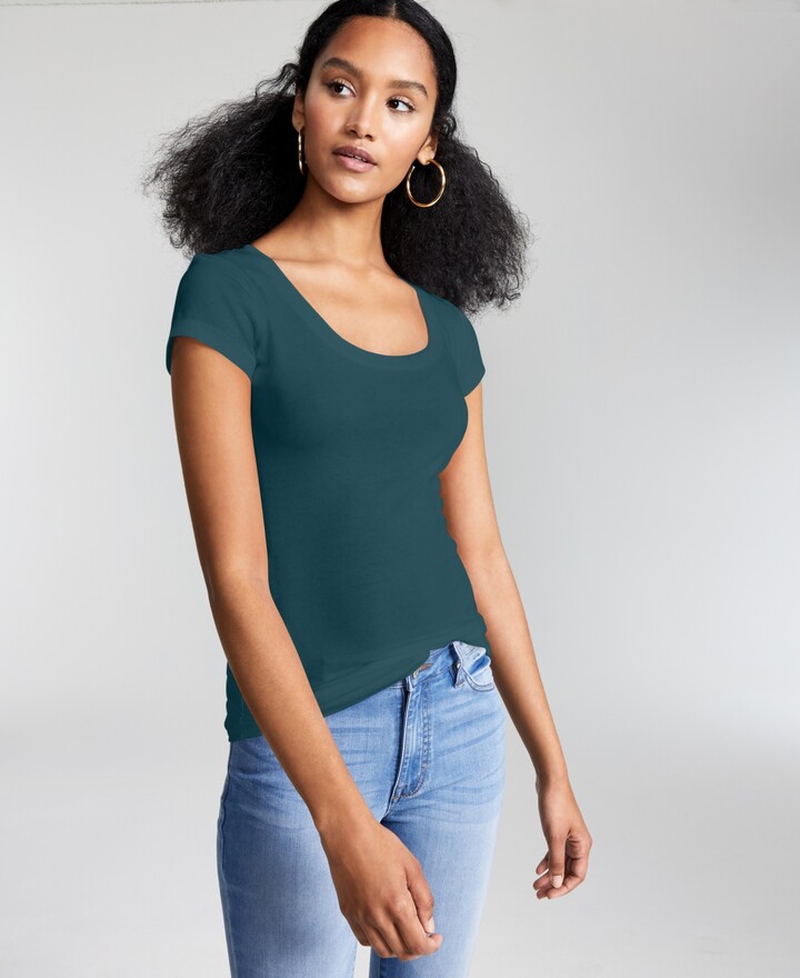 Womens Deep Scoop Neck T Shirts | Shop the world's largest 