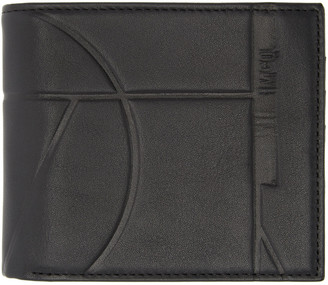McQ Black Leather Embossed Wallet