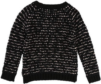 Little Marc Jacobs Long-Sleeve Striped Sweater w/ Large Sequins, Size 6-10
