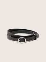 Thumbnail for your product : Addition Elle Skinny Leather Belt with Round Buckle