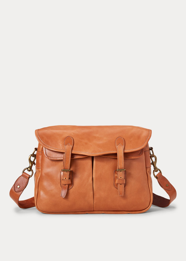 ralph lauren leather messenger bag