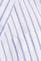 Thumbnail for your product : Equipment Keira Knotted Striped Cotton Top